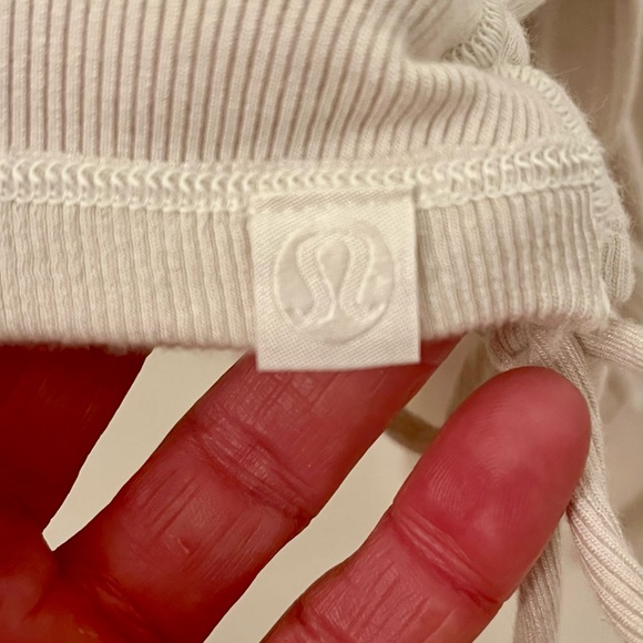 LULULEMON Side Tie Cinch Ribbed Cardigan Ivory Bone White size 8 - Picture 3 of 3
